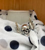 Picture of Crystal Horror Winged Skull Brooch | Halloween Lapel Pin | Gothic Jewelry