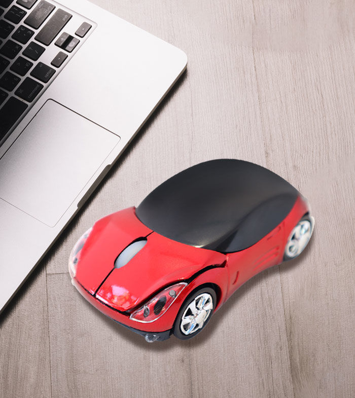Not Necessity. 2.4GHz Wireless Red 3D Sports Car Mouse with USB ...