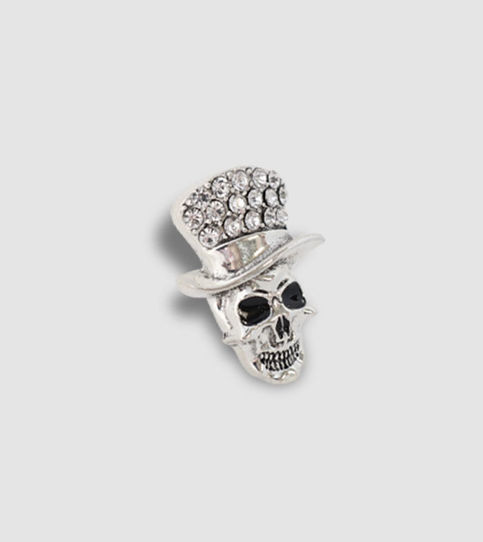 Not Necessity. Shine Clear Rhinestones Hat Scary Punk Skull Brooch ...