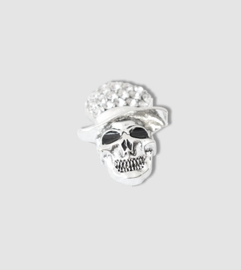 Not Necessity. Shine Clear Rhinestones Hat Scary Punk Skull Brooch ...