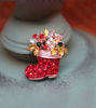 Picture of Christmas Stocking Boot Brooch | Christmas Pin - Rhinestone Brooch