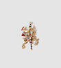 Picture of Cute Deer Santa Brooch | Christmas Brooch | Rhinestone Christmas Pins - Gold Silver Color