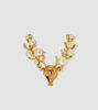 Picture of Unisex Christmas Brooch | Deer Head Christmas Pin With Pearls - Rhinestone Brooch