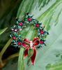Picture of Vintage Christmas Wreath Pin | Brooch - Rhinestone Brooch