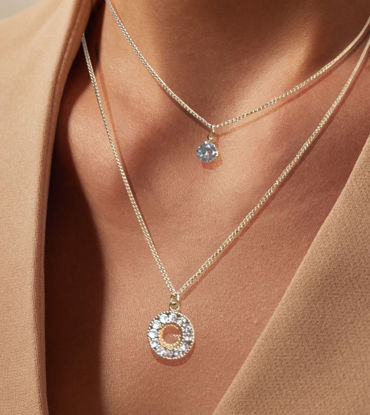 Picture of Golden Layered Necklace Set – Dainty & Elegant Crystal Pendant Jewelry