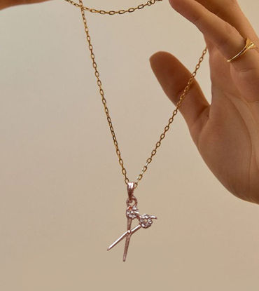 Picture of Elegant Rose Gold Bow Necklace – Dainty Ribbon Pendant with Sparkling Accents
