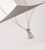 Picture of Dainty Crescent Moon Pendant Necklace – Rose Gold with Sparkling Stones